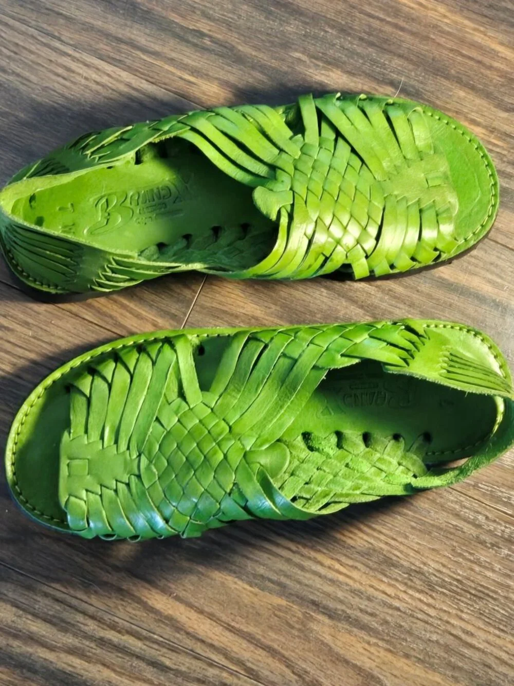 BRAND X (Made in Mexico) Women's Genuine Leather Woven Huarache Sandals NWOT/7W